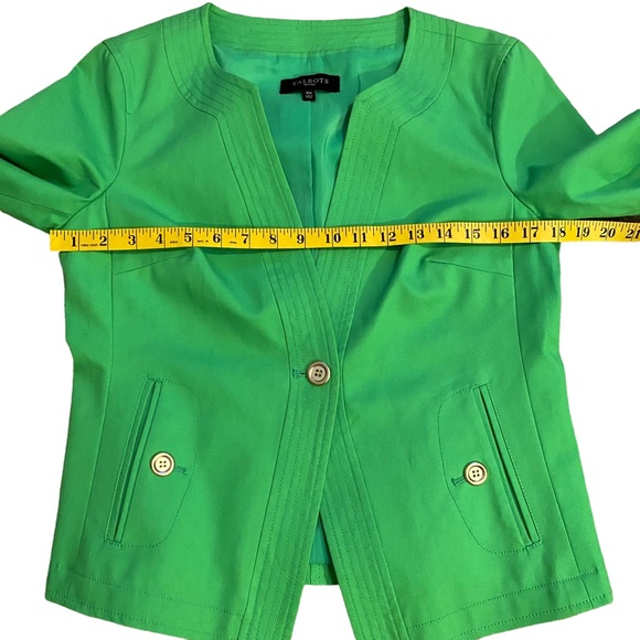 TALBOTS  | LIME GREEN SINGLE BUTTON JACKET - Picture 9 of 14